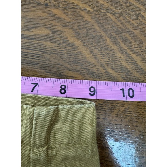 Vintage L.L. Bean Pants Mens 32x27 Brown Canvas Pleated Tapered Khakis Relaxed - Picture 7 of 7
